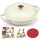Enameled Cast Iron Dutch Oven 3.8 Quart Dutch Oven Pot With Lid Shallow C