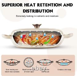 Enameled Cast Iron Dutch Oven 3.8 Quart Dutch Oven Pot with Lid Shallow C