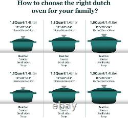 Enameled Cast Iron Dutch Oven 4.5QT Pot with Lid Cookbook & Cotton Potholders
