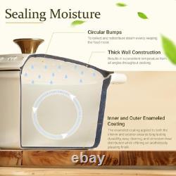 Enameled Cast Iron Dutch Oven 5.5QT Pot with Lid Cookbook & Cotton Potholde