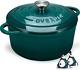 Enameled Cast Iron Dutch Oven 5.5qt Pot With Lid Cookbook & Cotton Potholders