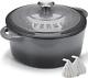 Enameled Cast Iron Dutch Oven 5.5qt Pot With Lid Cookbook & Cotton Potholders