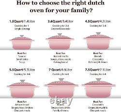 Enameled Cast Iron Dutch Oven 5.5QT Pot with Lid Cookbook & Cotton Potholders