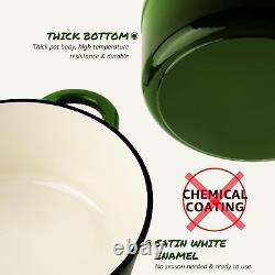 Enameled Cast Iron Dutch Oven 5.5QT Pot with Lid Cookbook & Cotton Potholders