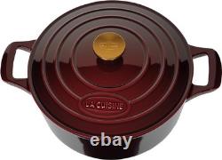 Enameled Cast Iron Dutch Oven 5 QT Cranberry Body Lid Oven Safe Stovetop