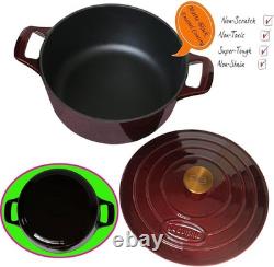 Enameled Cast Iron Dutch Oven 5 QT Cranberry Body Lid Oven Safe Stovetop