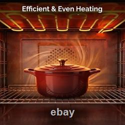 Enameled Cast Iron Dutch Oven 5 QT Cranberry Body Lid Oven Safe Stovetop