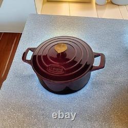 Enameled Cast Iron Dutch Oven 5 QT Cranberry Body Lid Oven Safe Stovetop