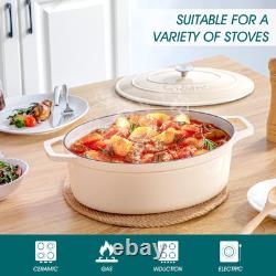 Enameled Cast Iron Dutch Oven, 9.3 Quart Dutch Oven Pot with Lid, Oval Dutch