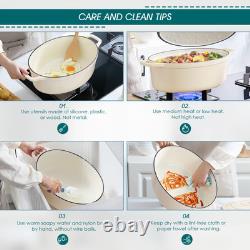 Enameled Cast Iron Dutch Oven, 9.3 Quart Dutch Oven Pot with Lid, Oval Dutch