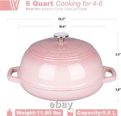 Enameled Cast Iron Dutch Oven Pot with Lid, Bread Oven for Sourdough Bread Bakin