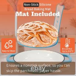 Enameled Cast Iron Dutch Oven with Lid, 11 Bread Pan Baking Kit, 6 Quart Ename