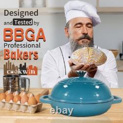 Enameled Cast Iron Dutch Oven with Lid, 11 Bread Pan Baking Kit, 6 Quart Ename