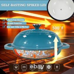 Enameled Cast Iron Dutch Oven with Lid, 11 Bread Pan Baking Kit, 6 Quart Ename