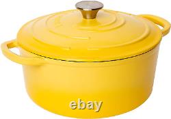 Enameled Cast Iron Dutch Oven with Lid Oversized Handles, Dome Lid, Dutch Oven