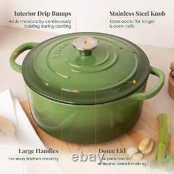 Enameled Cast Iron Dutch Oven with Lid Oversized Handles, Dome Lid, Dutch Oven