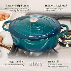 Enameled Cast Iron Dutch Oven with Lid Oversized Handles, Dome Lid, Dutch Oven
