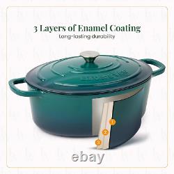 Enameled Cast Iron Dutch Oven with Lid Oversized Handles, Dome Lid, Dutch Oven