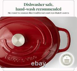 Enameled Cast Iron Dutch Oven with Lid Oversized Handles, Dome Lid, Dutch Oven