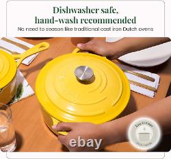 Enameled Cast Iron Dutch Oven with Lid Oversized Handles, Dome Lid, Dutch Oven