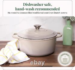 Enameled Cast Iron Dutch Oven with Lid Oversized Handles, Dome Lid, Dutch Oven