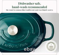 Enameled Cast Iron Dutch Oven with Lid Oversized Handles, Dome Lid, Dutch Oven