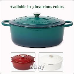 Enameled Cast Iron Dutch Oven with Lid Oversized Handles, Dome Lid, Dutch Oven