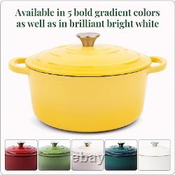 Enameled Cast Iron Dutch Oven with Lid Oversized Handles, Dome Lid, Dutch Oven