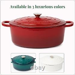 Enameled Cast Iron Dutch Oven with Lid Oversized Handles, Dome Lid, Dutch Oven