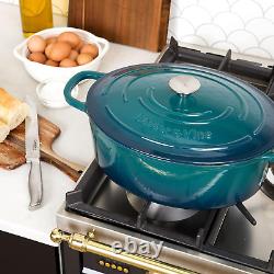 Enameled Cast Iron Dutch Oven with Lid Oversized Handles, Dome Lid, Dutch Oven