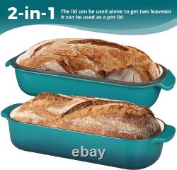 Enameled Cast Iron Loaf Pan with Lid, Dutch Oven Bread Pan for Homemade Sourdoug