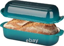 Enameled Cast Iron Loaf Pan with Lid, Dutch Oven Bread pan for Homemade Sourd
