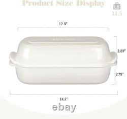 Enameled Cast Iron Loaf Pan with Lid, Dutch Oven Bread pan for Homemade Sourd