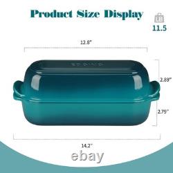 Enameled Cast Iron Loaf Pan with Lid, Dutch Oven Bread pan for Homemade Sourd