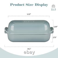 Enameled Cast Iron Loaf Pan with Lid, Dutch Oven Bread pan for Homemade Sourd