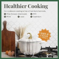 Enameled Cast Iron Pumpkin Dutch Oven 5.5 qt Dutch Oven Pot with Lid Stov