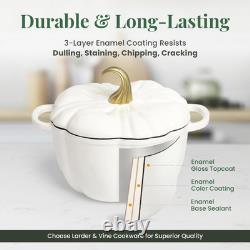 Enameled Cast Iron Pumpkin Dutch Oven 5.5 qt Dutch Oven Pot with Lid Stov