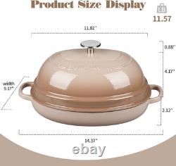 Enameled Oval Cast Iron Dutch Oven Pot with Lid, Bread Dutch Oven for Sourdough