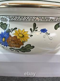 Fissler 1960's Mid Century 7Pc Enamel Ware With Brass Handles New Amsterdam