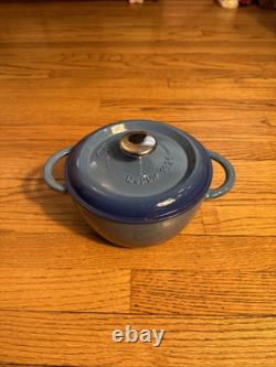 Fontignac Cast Iron Dutch Oven Blue Burst Enamel 23/8 Qt Made in France
