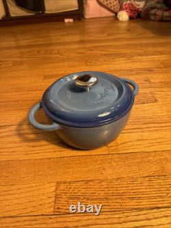 Fontignac Cast Iron Dutch Oven Blue Burst Enamel 23/8 Qt Made in France