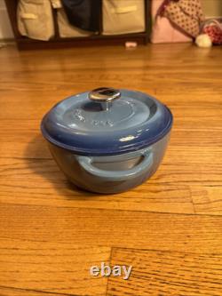 Fontignac Cast Iron Dutch Oven Blue Burst Enamel 23/8 Qt Made in France