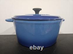Fontignac Cast Iron Dutch Oven Blue Burst Enamel 5 Quart No. 26 Made in France