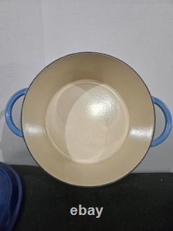 Fontignac Cast Iron Dutch Oven Blue Burst Enamel 5 Quart No. 26 Made in France