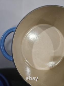 Fontignac Cast Iron Dutch Oven Blue Burst Enamel 5 Quart No. 26 Made in France