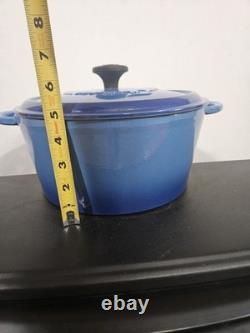 Fontignac Cast Iron Dutch Oven Blue Burst Enamel 5 Quart No. 26 Made in France