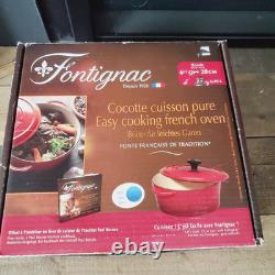 Fontignac Cocotte Cuisson Blue Enamel Iron French Oven 6.5QT Round NEVER USED