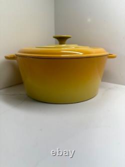 French Cast Iron Enamel Ombre Round Dutch Oven 5.5 Qt