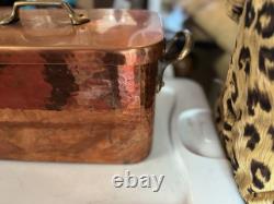 French Hammered Copper Cookware Braiser or Dutch Oven/Lid Williams Sonoma France
