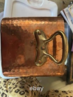 French Hammered Copper Cookware Braiser or Dutch Oven/Lid Williams Sonoma France
